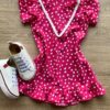 Vestido Infantil Feminino Curto Estampado Corações Pink Fernanda Ramos Kids