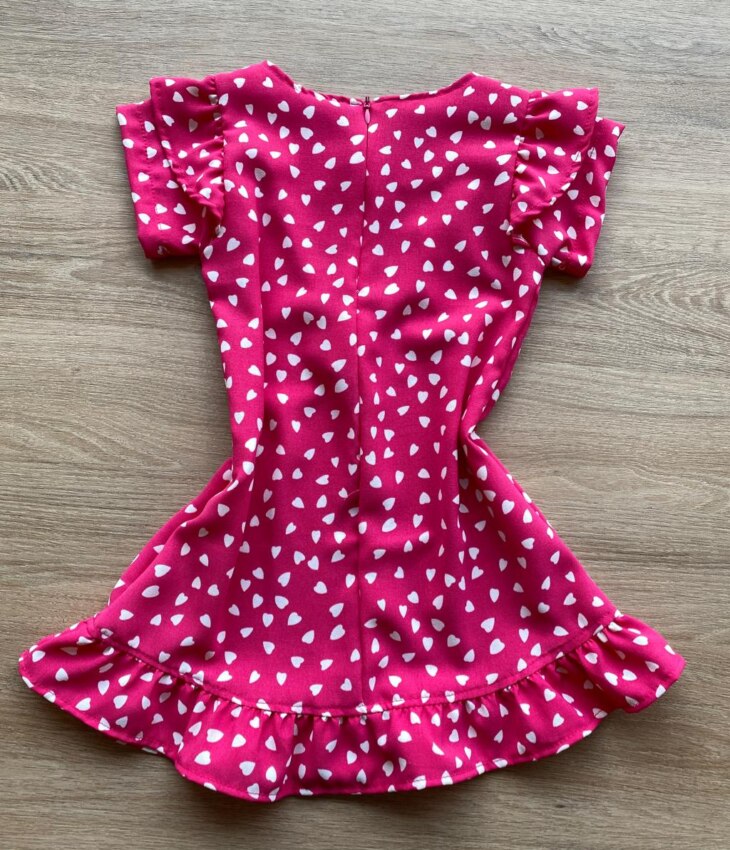 fernandaramoskids com br Vestido Infantil Feminino Curto Estampado Corações Pink 2