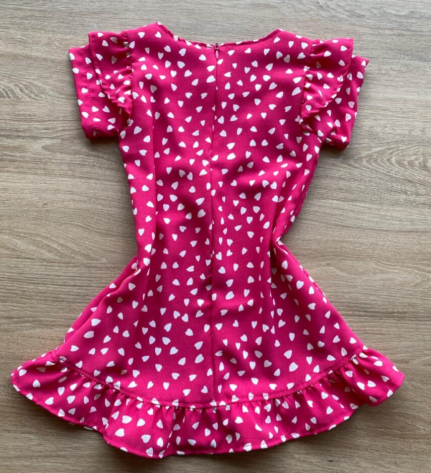 fernandaramoskids com br Vestido Infantil Feminino Curto Estampado Corações Pink 2