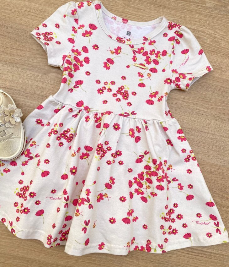 fernandaramoskids com br Vestido Infantil Feminino Curto Estampado Floral 1