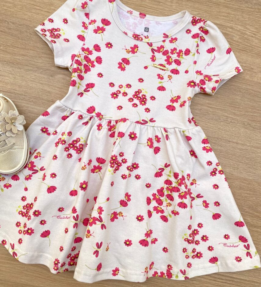 fernandaramoskids com br Vestido Infantil Feminino Curto Estampado Floral 1