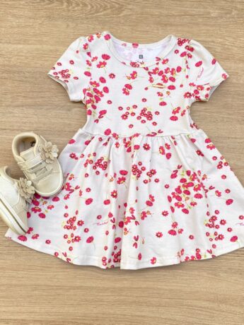 Vestido Infantil Feminino Curto Estampado Floral Fernanda Ramos Kids