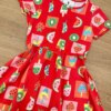 fernandaramoskids com br Vestido Infantil Feminino Curto Estampado Frutinhas Vermelho 1
