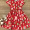 Vestido Infantil Feminino Curto Estampado Frutinhas Vermelho Fernanda Ramos Kids