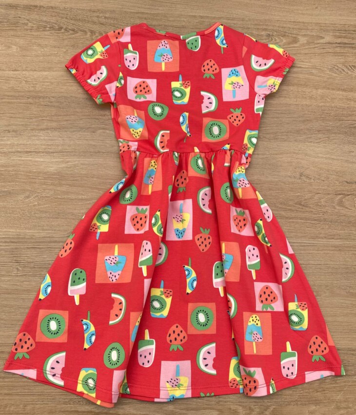 fernandaramoskids com br Vestido Infantil Feminino Curto Estampado Frutinhas Vermelho 2
