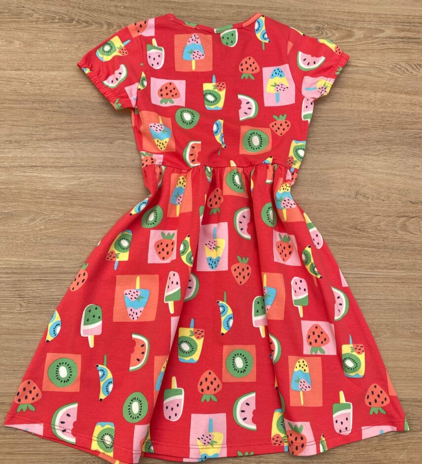 fernandaramoskids com br Vestido Infantil Feminino Curto Estampado Frutinhas Vermelho 2