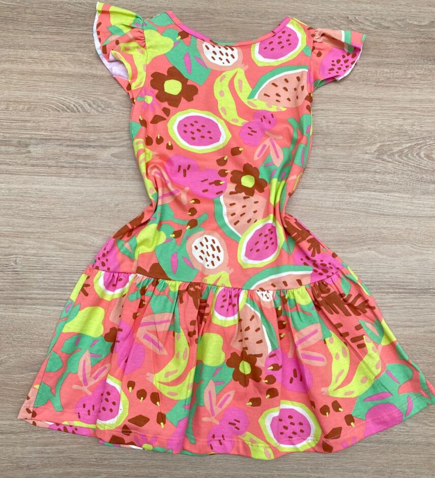 fernandaramoskids com br Vestido Infantil Feminino Curto Estampado Manga Babado 2
