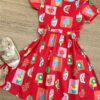fernandaramoskids com br Vestido Infantil Feminino Curto Estampado Sorvete Vermelho 1