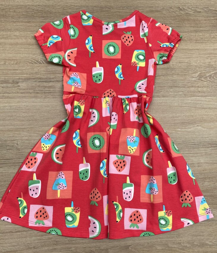 fernandaramoskids com br Vestido Infantil Feminino Curto Estampado Sorvete Vermelho 2