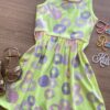 fernandaramoskids com br Vestido Infantil Feminino Curto Estampado Verde Flúor 1