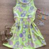 Vestido Infantil Feminino Curto Estampado Verde Flúor Fernanda Ramos Kids