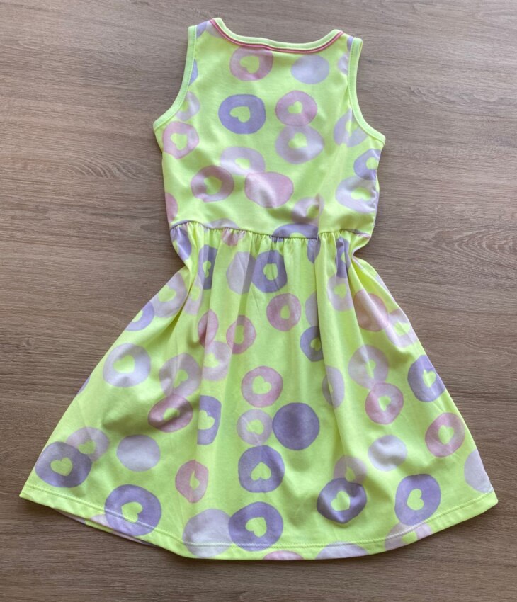 fernandaramoskids com br Vestido Infantil Feminino Curto Estampado Verde Flúor 2