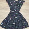 fernandaramoskids com br Vestido Infantil Feminino Curto Estampado Xadrez Preto 2