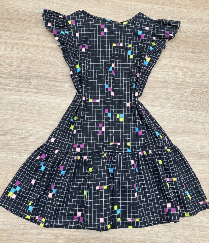 fernandaramoskids com br Vestido Infantil Feminino Curto Estampado Xadrez Preto 2