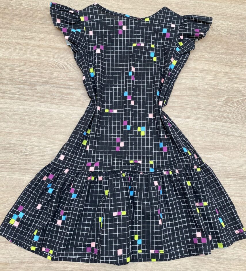 fernandaramoskids com br Vestido Infantil Feminino Curto Estampado Xadrez Preto 2