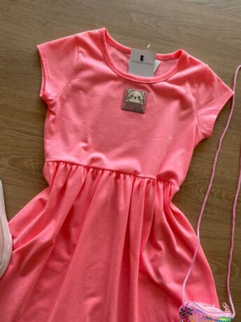 fernandaramoskids com br Vestido Infantil Feminino Curto Fashion Bichinho Rosa 1