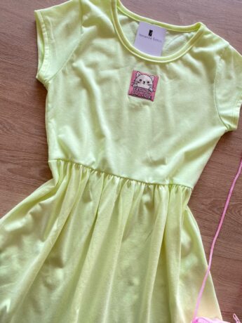 fernandaramoskids com br Vestido Infantil Feminino Curto Fashion Bichinho Verde 1
