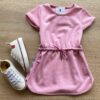 Vestido Infantil Feminino Curto Rosa Detalhe Lateral Brilhante Fernanda Ramos Kids