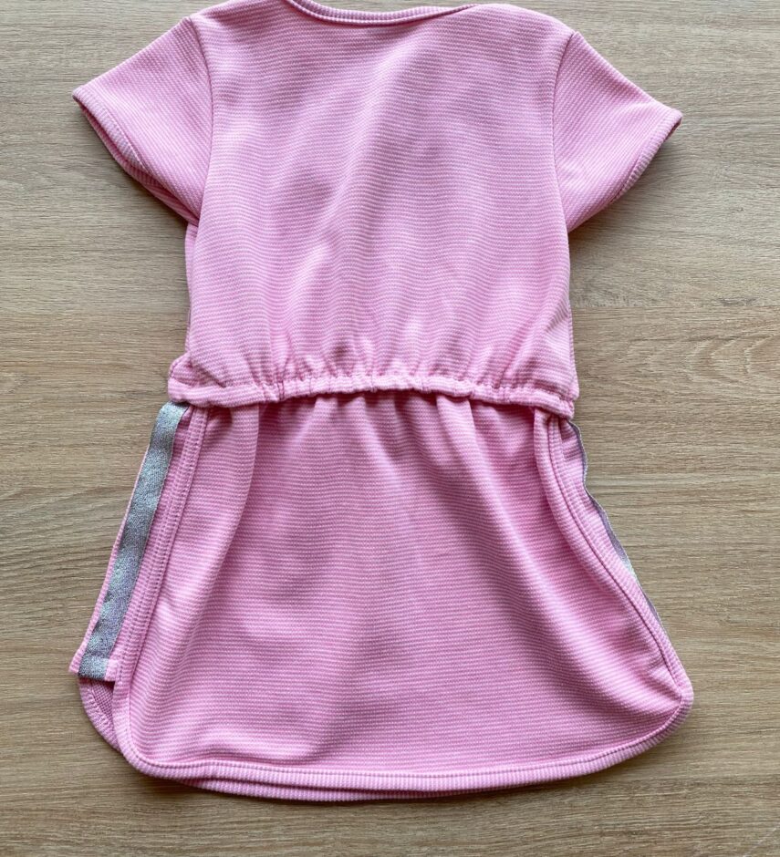 fernandaramoskids com br Vestido Infantil Feminino Curto Rosa Detalhe Lateral Brilhante 2