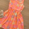 fernandaramoskids com br Vestido Infantil Feminino de Malha Estampado Laranja Flúor 1