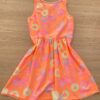fernandaramoskids com br Vestido Infantil Feminino de Malha Estampado Laranja Flúor 2