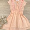 Vestido Infantil Feminino Detalhe em Laise Salmão Fernanda Ramos Kids