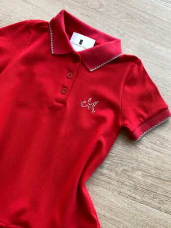 fernandaramoskids com br Vestido Infantil Feminino Gola Polo Piquet Confort Vermelho 1
