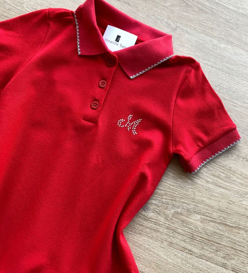 fernandaramoskids com br Vestido Infantil Feminino Gola Polo Piquet Confort Vermelho 1
