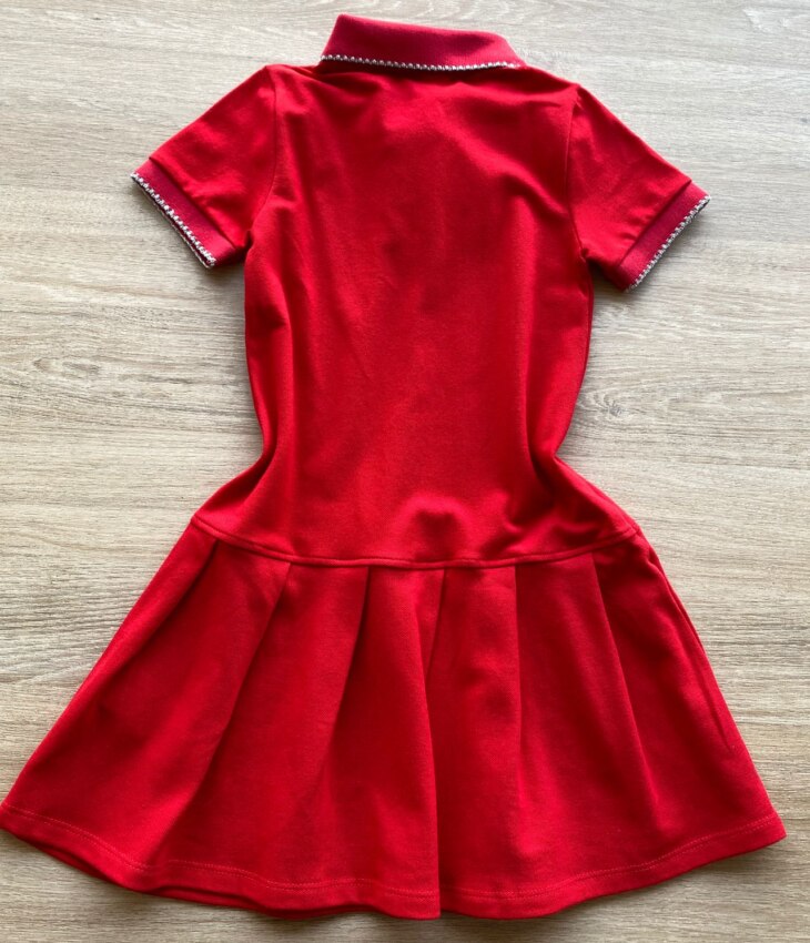 fernandaramoskids com br Vestido Infantil Feminino Gola Polo Piquet Confort Vermelho 2