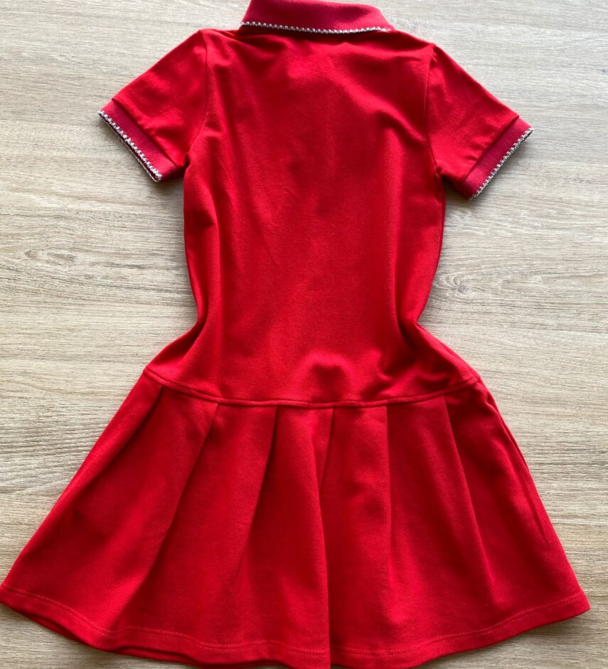 fernandaramoskids com br Vestido Infantil Feminino Gola Polo Piquet Confort Vermelho 2