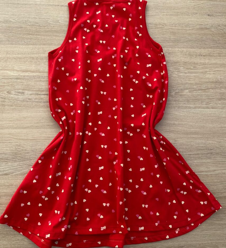 fernandaramoskids com br Vestido Infantil Feminino Malha Estampado Corações Vermelho 2