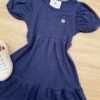 fernandaramoskids com br Vestido Infantil Feminino Malha Holiday Azul Marinho 1