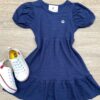 Vestido Infantil Feminino Malha Holiday Azul Marinho Fernanda Ramos Kids