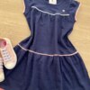 fernandaramoskids com br Vestido Infantil Feminino Malha Stripe Azul Marinho 1