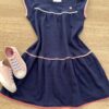 Vestido Infantil Feminino Malha Stripe Azul Marinho Fernanda Ramos Kids