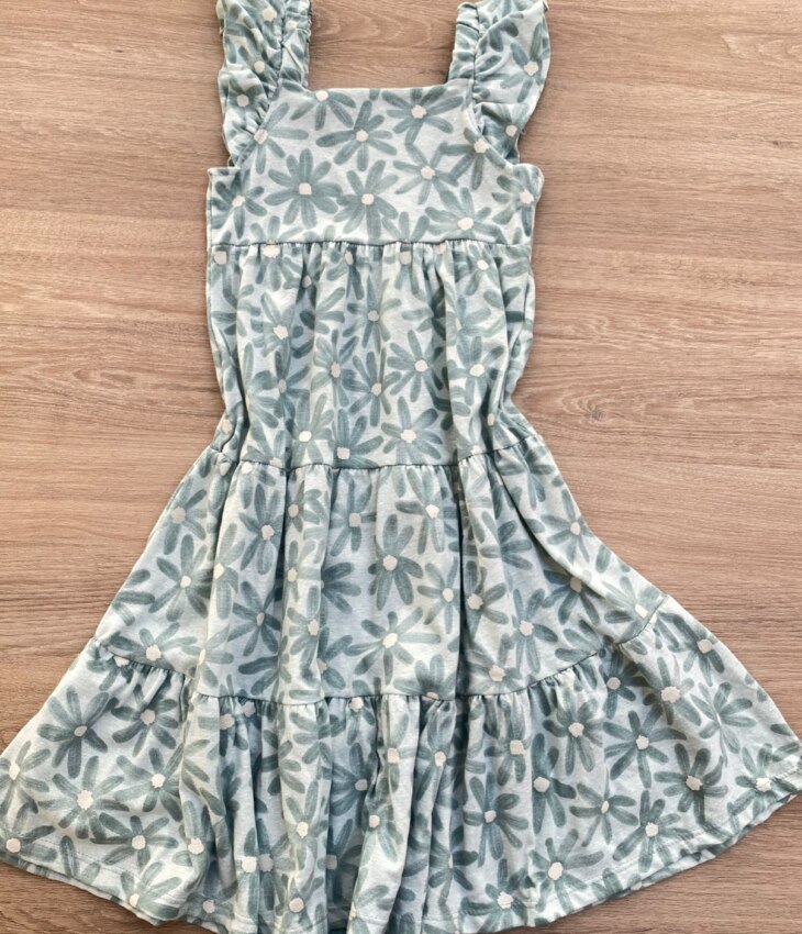 fernandaramoskids com br Vestido Infantil Feminino Manga com Babado Floral Verde 2