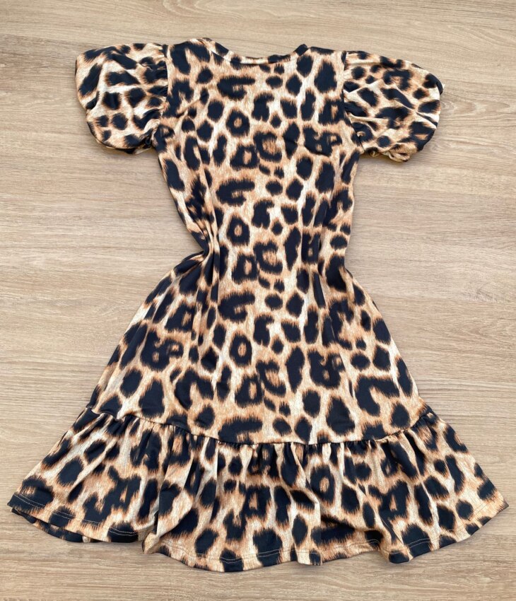 fernandaramoskids com br Vestido Infantil Feminino Manga Curta Animal Print 2