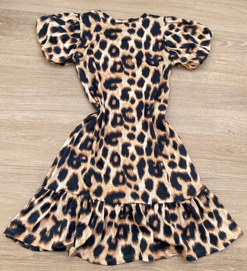 fernandaramoskids com br Vestido Infantil Feminino Manga Curta Animal Print 2