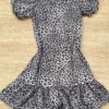 fernandaramoskids com br Vestido Infantil Feminino Manga Curta Animal Print Cinza 2
