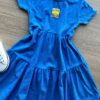 fernandaramoskids com br Vestido Infantil Feminino Manga Curta Azul Cobalto 1
