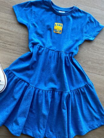 fernandaramoskids com br Vestido Infantil Feminino Manga Curta Azul Cobalto 1