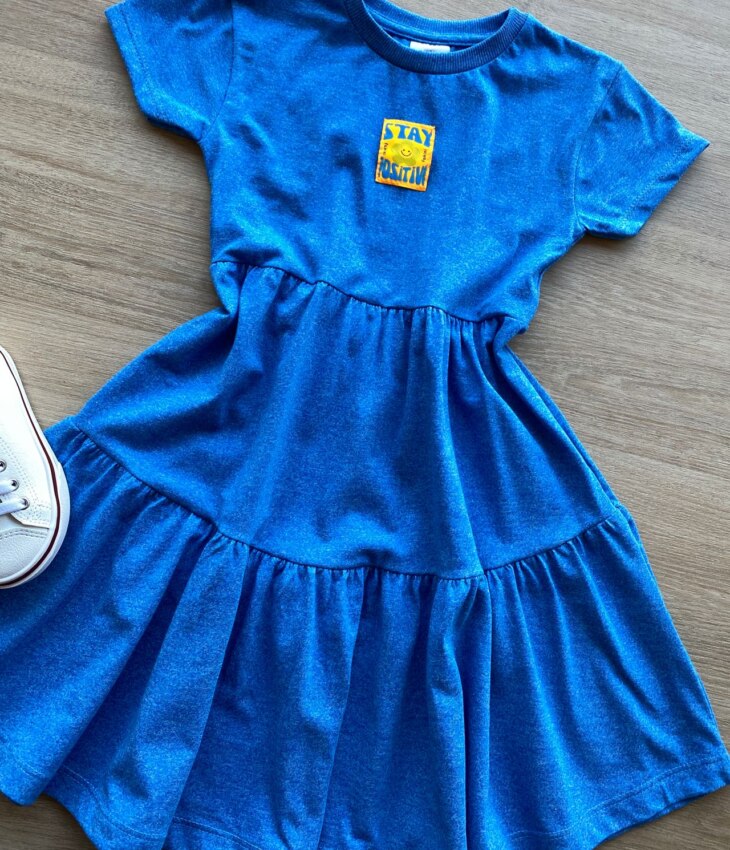 fernandaramoskids com br Vestido Infantil Feminino Manga Curta Azul Cobalto 1