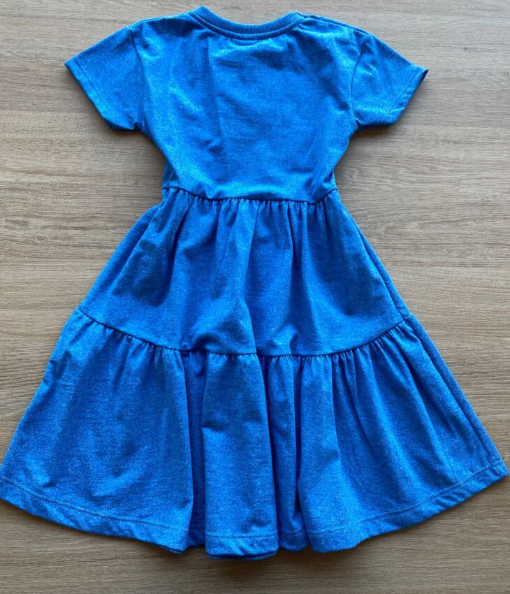 fernandaramoskids com br Vestido Infantil Feminino Manga Curta Azul Cobalto 2