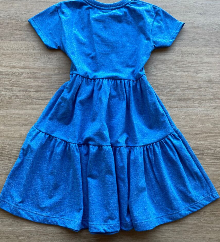 fernandaramoskids com br Vestido Infantil Feminino Manga Curta Azul Cobalto 2