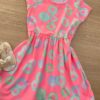 fernandaramoskids com br Vestido Infantil Feminino Manga Curta Malha Estampado Pink Flúor 1