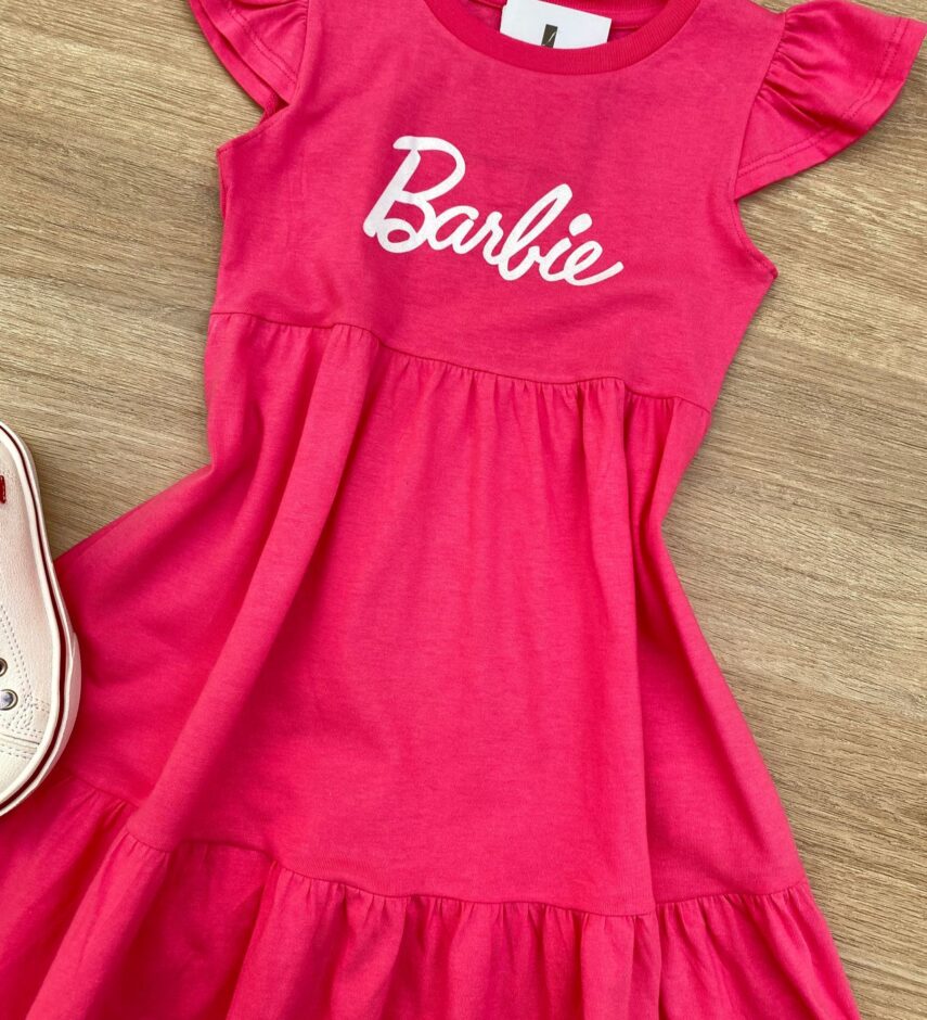 fernandaramoskids com br Vestido Infantil Feminino Manga Curta Pink Alegria 1