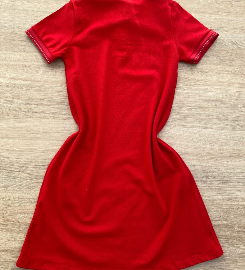 fernandaramoskids com br Vestido Infantil Feminino Piquet Confort Gola Polo Vermelho 2
