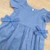 fernandaramoskids com br Vestido Infantil Feminino Poá Azul com Faixa de Cabelo 3