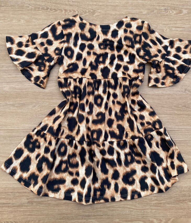 fernandaramoskids com br Vestido Infantil Feminino Soltinho Animal Print 2