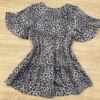 fernandaramoskids com br Vestido Infantil Feminino Soltinho Manga Curta Animal Print Cinza 2